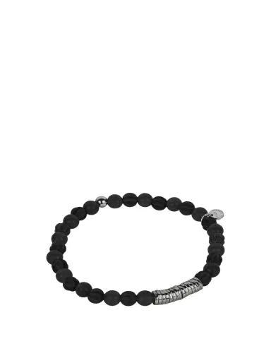 Tateossian Men's Classic Discs Black Agate Beaded Bracelet | Thumbnail 1