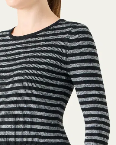 Akris punto Metallic Striped Rib Knit Sweater | Thumbnail 5 Akris punto Metallic Striped Rib Knit Sweater | Thumbnail 5