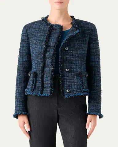Akris punto Raw Denim Tweed Single-Breasted Jacket | Thumbnail 4