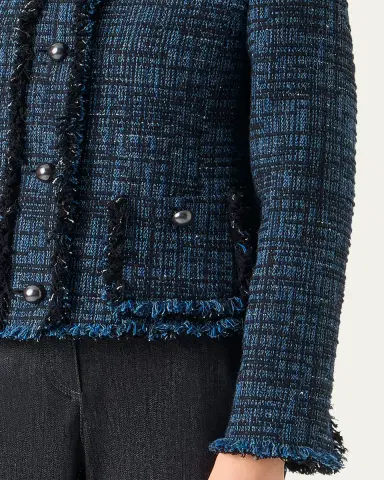 Akris punto Raw Denim Tweed Single-Breasted Jacket | Thumbnail 5