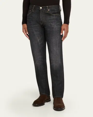 The Seven Continents Men's Charlie Black Denim Slim-Fit Jeans | Thumbnail 4 The Seven Continents Men's Charlie Black Denim Slim-Fit Jeans | Thumbnail 4