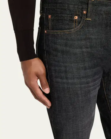 The Seven Continents Men's Charlie Black Denim Slim-Fit Jeans | Thumbnail 5 The Seven Continents Men's Charlie Black Denim Slim-Fit Jeans | Thumbnail 5