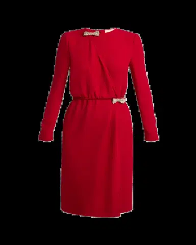 Valentino Garavani Crystal Bow Long-Sleeve Wrap Dress | Thumbnail 5