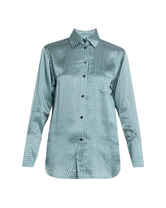 Kiki De Montparnasse Moi Et Toi Silk Button-Front Nightshirt