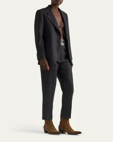 Prada Wool Gabardine Cropped Pants | Thumbnail 2 Prada Wool Gabardine Cropped Pants | Thumbnail 2