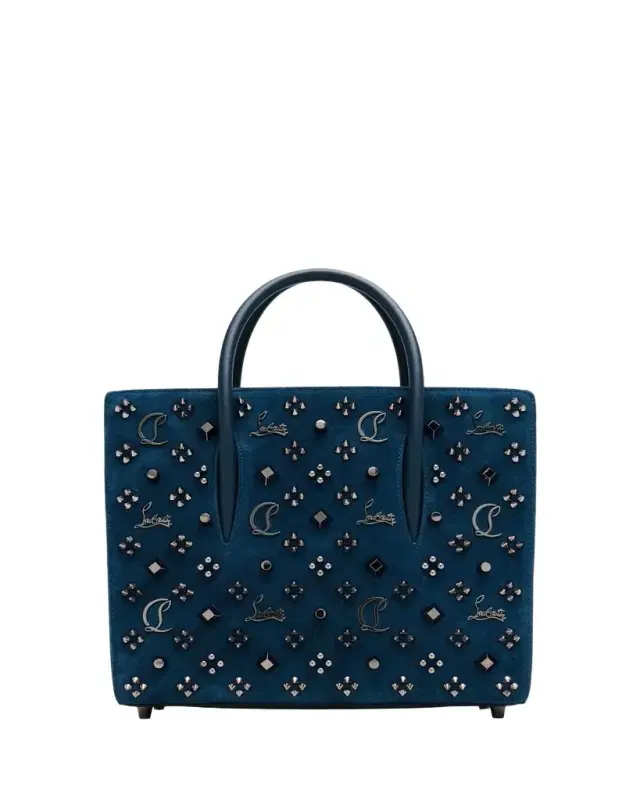 Paloma Medium Top-Handle Bag in Suede with Loubinthesky Spikes