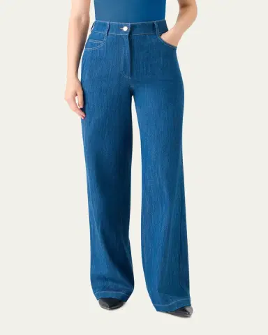 Akris punto Cooper Stretch Denim Wide-Leg Pants | Thumbnail 3 Akris punto Cooper Stretch Denim Wide-Leg Pants | Thumbnail 3