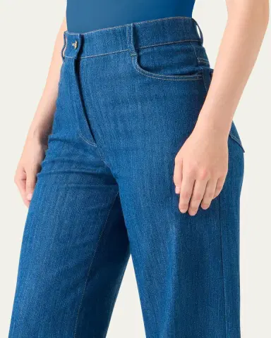Akris punto Cooper Stretch Denim Wide-Leg Pants | Thumbnail 4 Akris punto Cooper Stretch Denim Wide-Leg Pants | Thumbnail 4