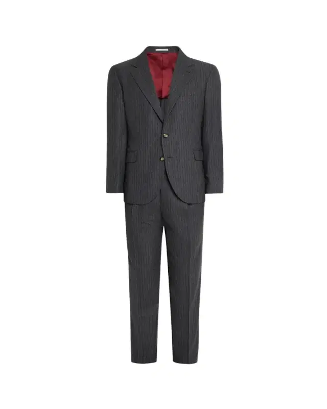 Brunello Cucinelli Men's Virgin Wool Chalk Stripe Notch Lapel Sport Coat