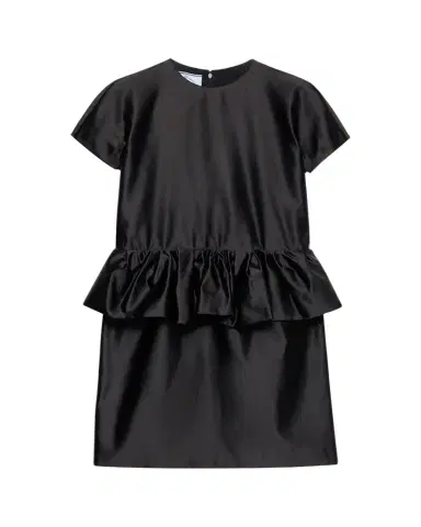 Prada Duchesse Silk Peplum Mini Dress | Thumbnail 1 Prada Duchesse Silk Peplum Mini Dress | Thumbnail 1