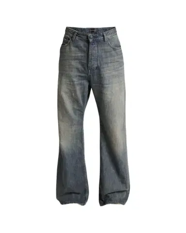 Balenciaga Men's Faded Denim Relaxed-Fit Bootcut Jeans | Thumbnail 1