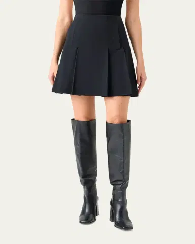 Akris punto Pleated Mini Quilt Skirt | Thumbnail 3 Akris punto Pleated Mini Quilt Skirt | Thumbnail 3