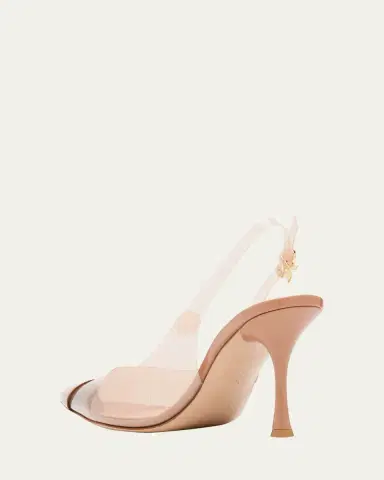 Gianvito Rossi Plexi Patent Leather Cap-Toe Slingback Pumps | Thumbnail 4
