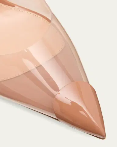 Gianvito Rossi Plexi Patent Leather Cap-Toe Slingback Pumps | Thumbnail 5