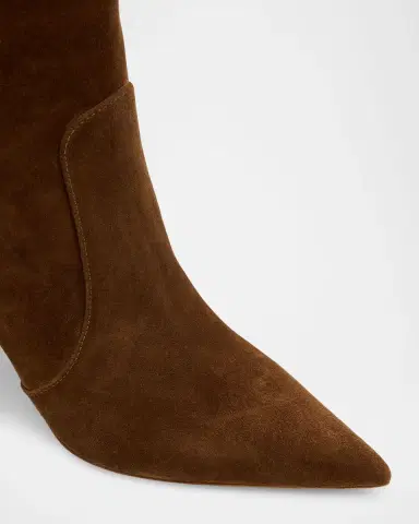 Gianvito Rossi Hansen Suede Pointed-Toe Knee Boots | Thumbnail 20