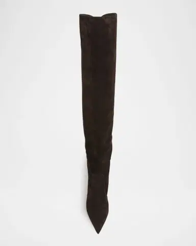 Gianvito Rossi Hansen Suede Pointed-Toe Knee Boots | Thumbnail 26