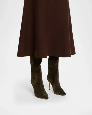Gianvito Rossi Hansen Suede Pointed-Toe Knee Boots | Thumbnail 27