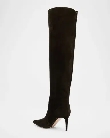 Gianvito Rossi Hansen Suede Pointed-Toe Knee Boots | Thumbnail 29