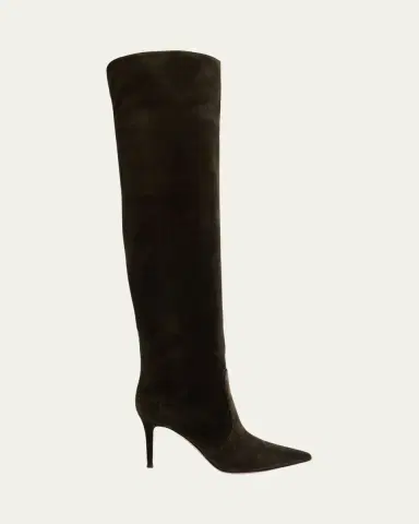 Gianvito Rossi Hansen Suede Pointed-Toe Knee Boots | Thumbnail 36