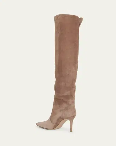Gianvito Rossi Hansen Suede Pointed-Toe Knee Boots | Thumbnail 6
