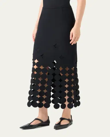Akris punto Cutout Polka Dot Illusion Pencil Skirt | Thumbnail 4 Akris punto Cutout Polka Dot Illusion Pencil Skirt | Thumbnail 4
