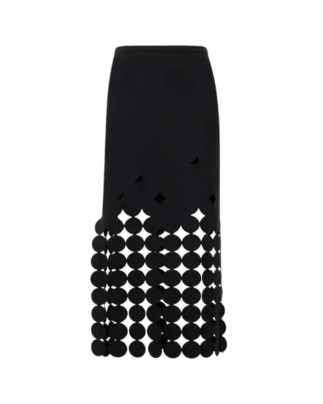 Cutout Polka Dot Illusion Pencil Skirt
