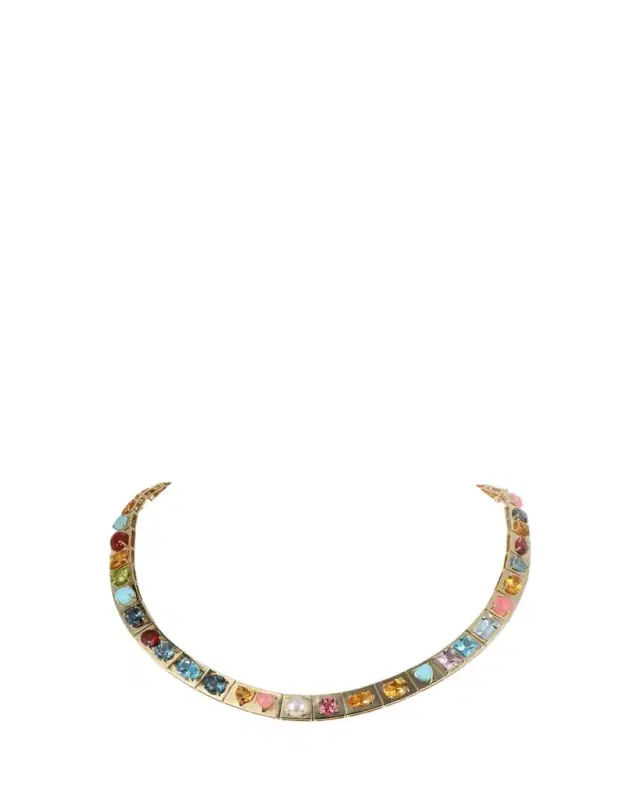 TYPE JEWELRY 14K Yellow Gold LEGGO XL Multi Stones Necklace, 16"L