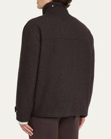 Brunello Cucinelli Men's Cashmere-Blend Full-Zip Jacket | Thumbnail 3 Brunello Cucinelli Men's Cashmere-Blend Full-Zip Jacket | Thumbnail 3