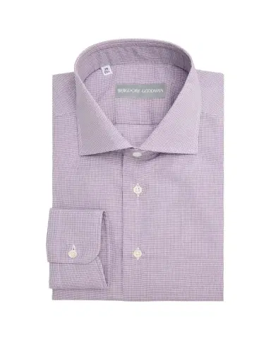 Bergdorf Goodman Men's Cotton Micro-Check Spread Collar Dress Shirt | Thumbnail 1 Bergdorf Goodman Men's Cotton Micro-Check Spread Collar Dress Shirt | Thumbnail 1