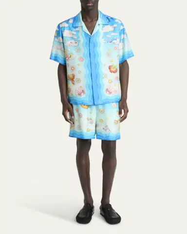 Casablanca Men's Silk Anime Casa Family Camp Shirt | Thumbnail 2