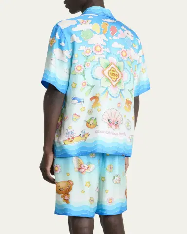 Casablanca Men's Silk Anime Casa Family Camp Shirt | Thumbnail 3