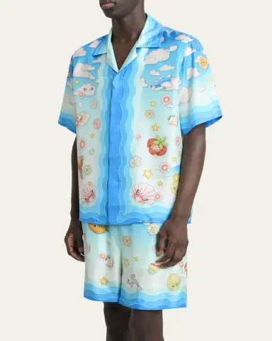Casablanca Men's Silk Anime Casa Family Camp Shirt | Thumbnail 4