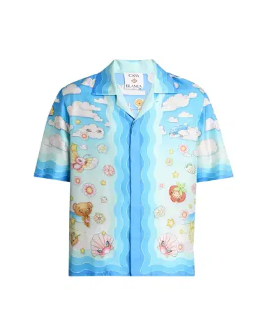 Casablanca Men's Silk Anime Casa Family Camp Shirt | Thumbnail 1