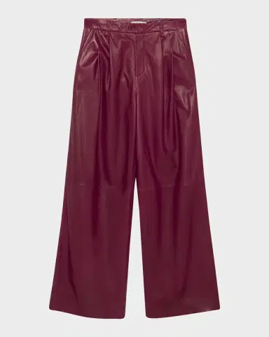 SIMKHAI Kobie Wide-Leg Leather Pants | Thumbnail 2