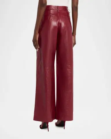 SIMKHAI Kobie Wide-Leg Leather Pants | Thumbnail 4