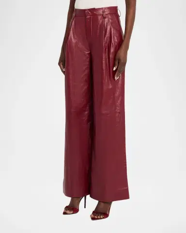 SIMKHAI Kobie Wide-Leg Leather Pants | Thumbnail 5