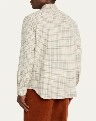 Bergdorf Goodman Men's Cotton Check Classic Fit Button-Down Shirt | Thumbnail 3 Bergdorf Goodman Men's Cotton Check Classic Fit Button-Down Shirt | Thumbnail 3