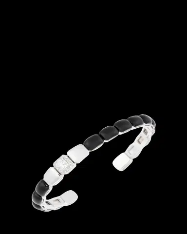 Nikos Koulis Oui Bracelet with Black Enamel in 18K White Gold | Thumbnail 2