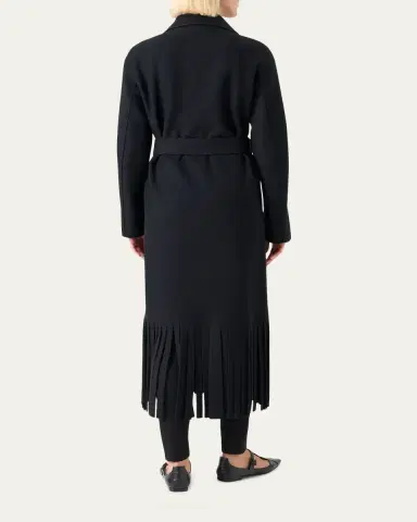 Akris punto Fringed Wool Belted Maxi Trench Coat | Thumbnail 3