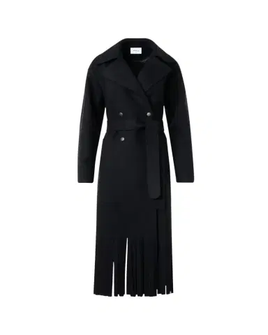 Akris punto Fringed Wool Belted Maxi Trench Coat | Thumbnail 1