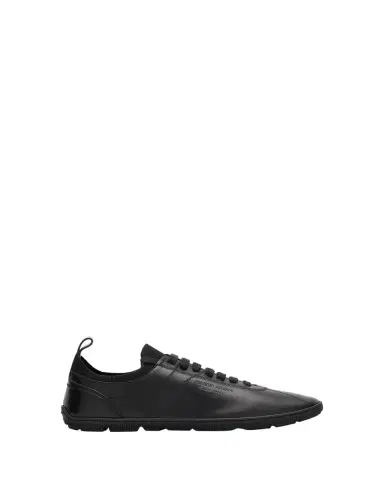 Giorgio Armani Men's Leather Tonal Knit Low-Top Sneakers | Thumbnail 4 Giorgio Armani Men's Leather Tonal Knit Low-Top Sneakers | Thumbnail 4