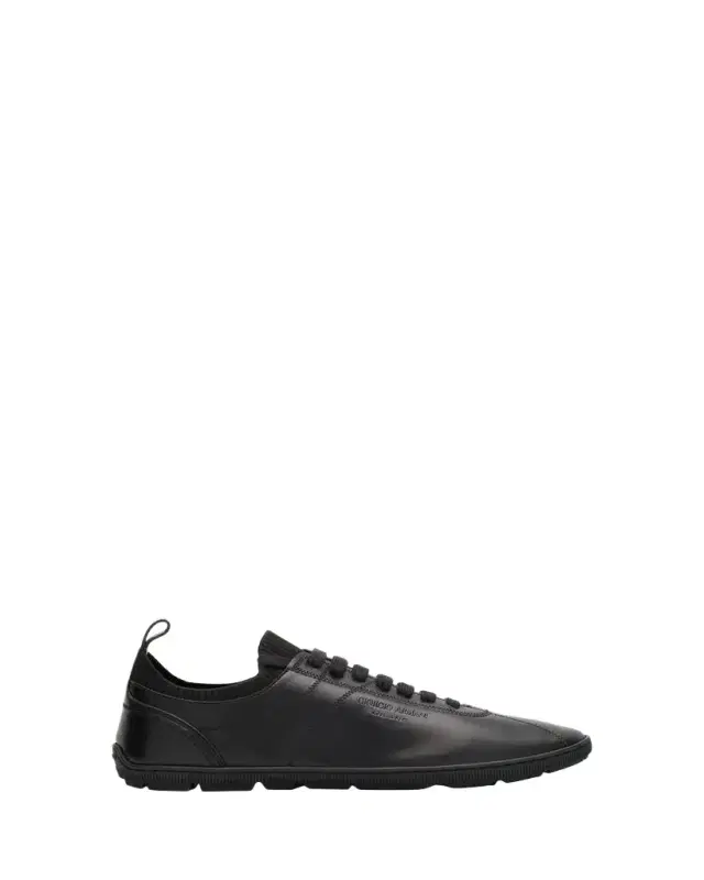 Giorgio Armani Men's Leather Tonal Knit Low-Top Sneakers