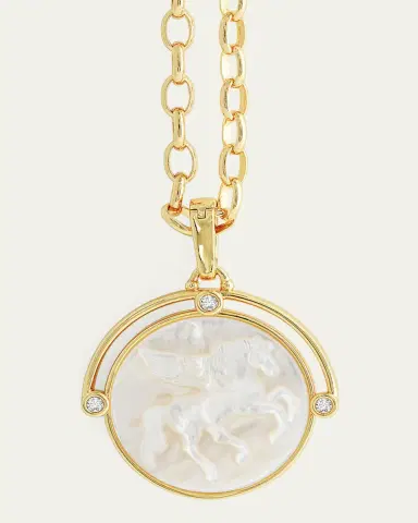 Anabel Aram Jewelry Pegasus Mother-of-Pearl Coin Pendant Necklace | Thumbnail 3 Anabel Aram Jewelry Pegasus Mother-of-Pearl Coin Pendant Necklace | Thumbnail 3
