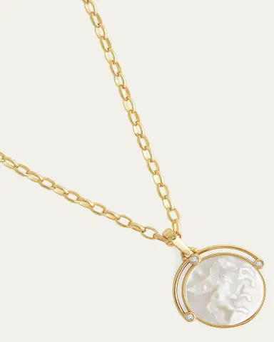 Anabel Aram Jewelry Pegasus Mother-of-Pearl Coin Pendant Necklace | Thumbnail 4 Anabel Aram Jewelry Pegasus Mother-of-Pearl Coin Pendant Necklace | Thumbnail 4