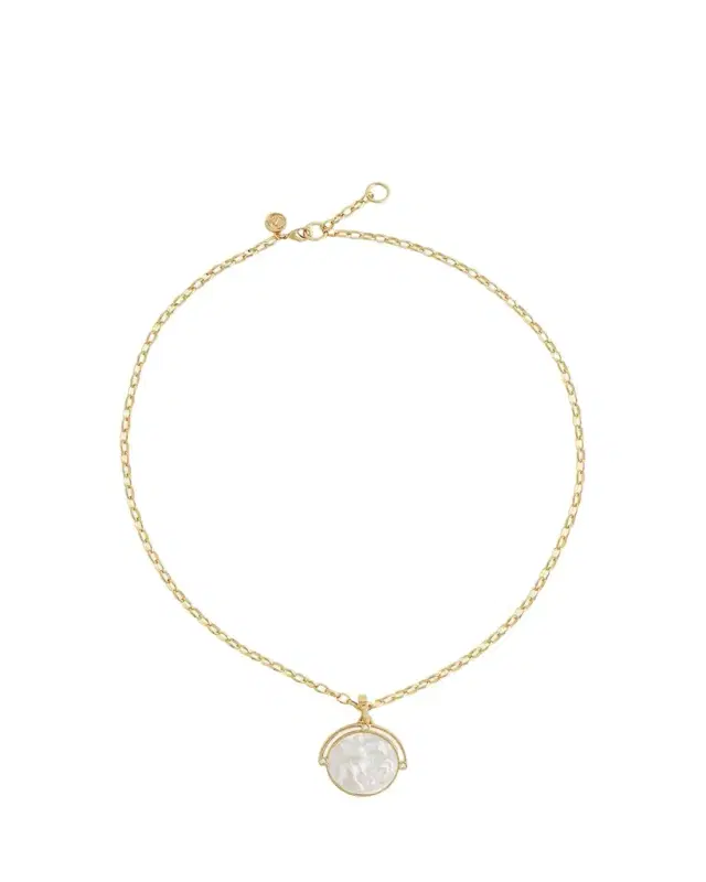 Anabel Aram Jewelry Pegasus Mother-of-Pearl Coin Pendant Necklace