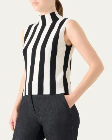 Akris punto Vertical Stripe Merino Knit Top | Thumbnail 4