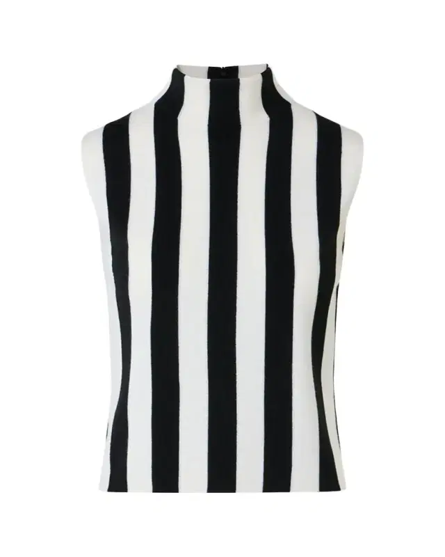 Vertical Stripe Merino Knit Top