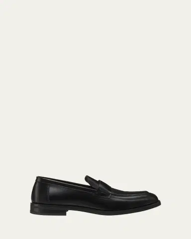Stuart Weitzman Men's Club Brushed Leather Slip-On Loafers | Thumbnail 4