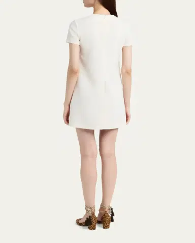 Valentino Garavani V-Logo Pocket Short-Sleeve Crepe Mini Dress | Thumbnail 3 Valentino Garavani V-Logo Pocket Short-Sleeve Crepe Mini Dress | Thumbnail 3