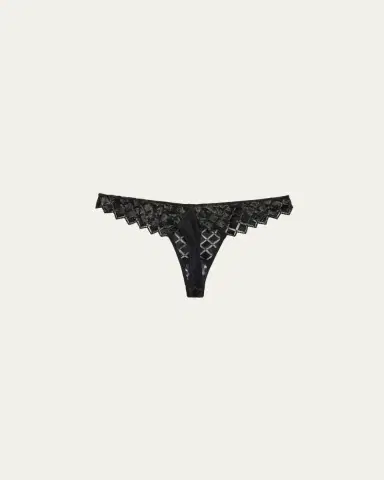 Kiki de Montparnasse Lamine Diamond-Embroidered Thong | Thumbnail 2 Kiki de Montparnasse Lamine Diamond-Embroidered Thong | Thumbnail 2